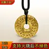 Oro Quemado No Se Desvanece, Colgante de Paz con Filigrana de Oro de Arena Vietnamita, Loto de Oro de Herencia, Joyería de Oro de Arena Quemable, Collar de Oro de Arena