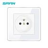 Toma francesa tipo 86 de 16 A, ignífuga, para pared, con panel de PC, estándar europeo, 2P+E, color blanco