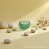 Portavelas Creativo de Vidrio de Colores con Forma de Flor de Loto, Adorno Decorativo Romántico con Luz de Vela, Portavelas de Mantequilla, Base de Loto