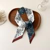 Pañuelo largo de seda sintética con lazo pequeño, lazo para bolso, cinturón decorativo para el pelo, pañuelo estampado original, regalo de mano
