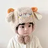 Otoño e Invierno Lindo Sombrero de Felpa con Orejas de Cordero Protección para los Oídos Cálido y Engrosado Sombrero Pullover para Niños y Niñas Sombrero de Bebé de Invierno