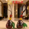 Yiming Xianyuan Sándalo Pera Pareja Llavero Colgante Lindo Cadena para Teléfono Lanyard Decoración