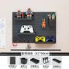Tablero perforado de almacenamiento para sala de e-sports, pared negra, mesa para computadora de escritorio, almacenamiento en pared de dormitorio, colgador de tablero perforado para exhibición
