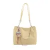 Bolso de Moda Transfronterizo para Mujer, Nuevo Estilo Primavera-Verano, Versátil para el Trabajo, Cadena de Perlas Texturizada, Gran Capacidad, Bolso de Hombro Casual