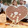 Producto nuevo transfronterizo de madera para fiesta de bodas, letrero grande en forma de corazón para mesa de firmas, decoración de mesa de firmas de madera para fiesta de bodas