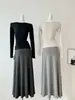 Falda de Maternidad Moda de Verano Sin Soporte Abdominal Adelgazante Bodycon Ceñida a la Cadera No Aprieta la Barriga Falda Larga Casual de Maternidad Ropa de Verano