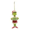 Adorno Navideño del Monstruo Grinch de Pelo Verde Decoración Creativa para Árbol de Navidad Decoración de Festival Navideño de Dibujos Animados Acrílico