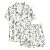 Pijama Nuevo Estilo 2026 para Mujer, Verano Delgado de Manga Corta Lindo Estilo Japonés Holgado Talla Grande Ropa de Casa Conjunto para Mujer para Verano