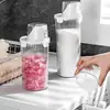 Tarro de almacenamiento para detergente de lavandería, caja de almacenamiento dividida, engrosado con taza medidora, recipiente de almacenamiento de polvo para lavandería de doble sellado con apertura grande