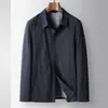 Jaqueta Masculina 2026 Primavera e Outono Gola Reversível Estilo Camisa de Trabalho Top para Jovens e Meia-idade, Luxuosa Casual de Negócios Levemente Elástica Casaco