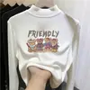 Camada base infantil de fleece dupla face, gola alta curta, camiseta de manga comprida escovada, top quente de outono e inverno para meninas, camada interna