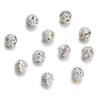 Contas de Strass com Tampa de Cobre de 8mm com Tampas Florais Materiais para Joias DIY Contas Espaçadoras com Furo Reto Banhadas a Ouro e Prata Contas Soltas de Cristal Natural