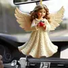 Colgante acrílico de angelito lindo transfronterizo, espejo retrovisor de coche, colgante plano, decoraciones de regalo de vacaciones