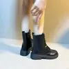 Botas Martin para mujer 2023 nuevas primavera y otoño planas retro con cordones tobilleras punta redonda botas Martin zapatos para las cuatro estaciones