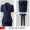 Blazer Azul de Manga Corta, Falda de Mujer, Pantalones, Traje de Tres Piezas, Venta al por Mayor de Comercio Exterior Transfronterizo, Ropa Profesional, Traje de Mujer