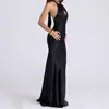 Elegante Vestido Sexy Estilo Socialité Cintura Delgada Cuello Halter Espalda Descubierta Ropa Nueva de Mujer Otoño 2025 Exportación