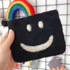 2019 Nuevo exportación Corea del Sur linda cara sonriente bolsa fieltro de lana hecho a mano estudiante monedero tarjetero bolsa para monedas almacenamiento