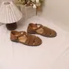 Sandalias de Moda Verano 2025 de Piel de Cabra Ligeras, Cómodas, Transpirables, Antideslizantes, Trenzadas, Estilo Retro Francés, Piel Genuina Original