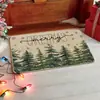 Tapetes de Chão de Natal Transfronteiriços Papai Noel Boneco de Neve Veludo de Cristal Tapete Estampado Cozinha Tapetes Antiderrapantes Tapetes Absorventes