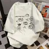 2026 Nuevo Estilo de Verano Camiseta de Manga Corta con Estampado de Gato Estilo Pareja Casual Holgada Moda Vintage Ropa de Trabajo Top