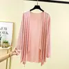 Cardigan Delgado de Manga Larga de Modal para Mujer Ropa de Protección Solar Chal de Color Sólido Chaqueta Irregular Ropa de Abrigo Camisa para Aire Acondicionado