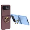 Para funda de teléfono móvil Samsung zFlip4 ultrafina todo incluido anillo de bisagra personalidad todo incluido tapa color sólido esmerilado personalidad
