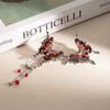 Plata 925 Diseño de Lujo Ligero Estilo Dulce Cool Nicho Combinable Aretes de Moda Mariposa Líquida Aretes Asimétricos con Borlas