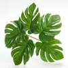 Plantas Realistas Pequeñas Plantas Verdes Hojas Falsas 3D Macetas Decoración de Paisajismo Adornos de Decoración de Piso Hoja de Tortuga Hoja de Rábano Verde