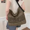 Bolso tejido de gran capacidad, diseño de moda simple calado, nicho, bandolera informal moderna personalizada