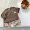 Ropa de Verano para Niños, Camisetas de Manga Corta para Niños y Niñas, Tops de Algodón Puro con Cuello Redondo, Ropa de Verano Linda con Estampado de Conejo Estilo Coreano