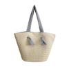 Ins Simples e Moderna Bolsa de Palha de Ombro Único de Grande Capacidade para Deslocamento Trançado de Papel Nova Bolsa Tote para Férias na Praia para Mulheres