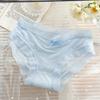 Braguitas de seda helada para mujer, de algodón, con entrepierna a media cintura, sin marcas, de secado rápido, para chica crema [Pantalones con máscara de trasero]