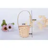 Fotografía Tejido de Bambú DIY Objetos Pequeños Cesta Decorativa Mini Pequeña Cesta Estilo Bosque Cesta de Bambú Decoración Sombrero Pequeño Cesta de Bambú