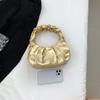 Bolsa plissada estilo ocidental simples de cor sólida 2023 início do outono nova bolsa de ombro axila combinando bolsa da moda
