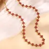 Pulseira de Trevo de Quatro Folhas com Pedras Totais de Alta Versão Moda Transfronteiriça para Meninas, Luxo Acessível e Pulseira de Flor de Aço Titânio Estilo Ins de Alta Qualidade