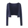 Conjunto de Dos Piezas de Moda Adelgazante de Camisola, Cárdigan y Chal para Mujer Petite, Atuendo Casual