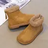 Botas de Nieve para Niñas 2026 Invierno Más Terciopelo Engrosadas Cálidas Suela Suave Antideslizante Cierre Trasero Estilo Coreano Versátiles Botas de Algodón Mate