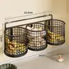 Caja de Almacenamiento para Cebolla, Jengibre y Ajo de Cocina, Cesta Colgante Doméstica para Montar en la Pared, Estante de Almacenamiento sin Taladro, Cesta de Almacenamiento para Jengibre y Ajo