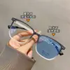 Armazones de Lentes de Prescripción Fotocromáticos Grises Anti-Luz Azul para Mujer, Armazón Cuadrado de Influencer de Tiktok, Armazón de Lentes Liso, Lentes Terminados para Transmisión en Vivo al por Mayor
