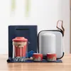 Juego de té de viaje Guochao Wenchuang Qianli Jiangshan para el hogar, negocios, regalo de acompañamiento para enviar a clientes, regalo para imprimir logo