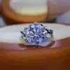 Anillo clásico de brazo de torsión con moissanita de 5 quilates color D anillo de diamante AU750 venta al por mayor color duradero retención de color soporte una generación de cabello