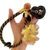 Nova Corrente de Celular Chaveiro de Ouro Puro 999 Deus da Riqueza, Pingente de Bolsa Atrai-Fortuna do Ano do Cavalo, Atacado