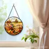 Enfeites de vidro com tema de frutas transfronteiriços, decorações penduradas coloridas para casa, decorações de janela e móbiles de sol para jardim