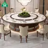 Caixa de Hotel Elétrica Mesa Redonda Grande Clube Privado Villa Ardósia Mesa Giratória Elétrica Mesa de Jantar Elétrica Hotel Mesa e Cadeiras de Jantar Personalizadas