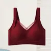 Nuevo Sujetador Firme de Soporte Tridimensional Sin Costuras Exquisito Encaje Escote en V Adornado Elevación Gradual Correas Ajustables Para Mujer