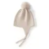 Novo Chapéu de Lã Cashmere com PomPom Fofo Proteção de Orelha Chapéu de Tricô Feminino Outono Inverno Quente Proteção contra Frio Chapéu Versátil para Cobrir a Cabeça Chapéu para Ciclismo
