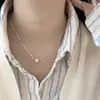 Collar Colgante Cuadrado Cepillado para Mujer, Moderno y Versátil, Cadena de Hueso de Serpiente Multicapa, Tendencia de Collar de Gama Alta de Nicho