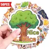50 adesivos de diário de gato de compra direta transfronteiriça, adesivos fofos com tema de gato para planners, copos de água e decoração de mesa, feitos de material PP