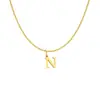 Collar con Colgante de Letra Inglesa A-Z de Venta Caliente Transfronteriza para Mujer Moda Acero Inoxidable Versátil Cadena para Clavícula Joyería