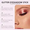 Zephoco Starlight Powder Glitter Bastão de Sombra para Olhos Maquiagem para Festas Longa Duração Cor Natural de Destaque Sombra para Olhos